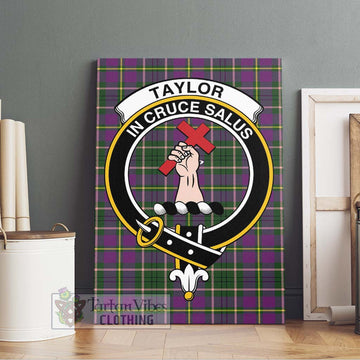 Taylor (Tailyour) Tartan Canvas Print Wall Art with Family Crest