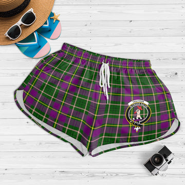 Taylor Tartan Womens Shorts with Family Crest