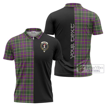 Taylor (Tailyour) Tartan Zipper Polo Shirt with Family Crest and Half Of Me Style