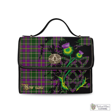 Taylor Tartan Waterproof Canvas Bag with Scotland Map and Thistle Celtic Accents