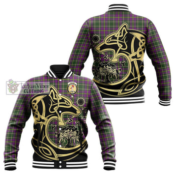 Taylor (Tailylour) Tartan Baseball Jacket with Family Crest Celtic Wolf Style Unisex - Tartan Vibes Clothing