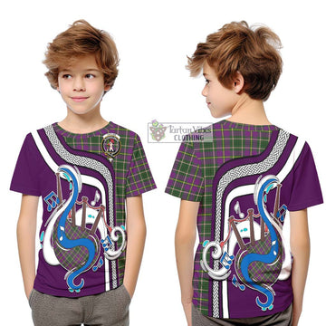 Tartan Vibes Clothing Taylor Tartan Kid T-Shirt with Epic Bagpipe Style