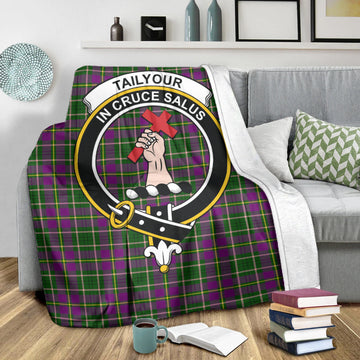 Taylor Tartan Blanket with Family Crest