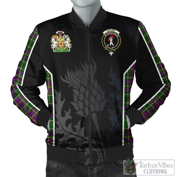 Taylor (Tailyour) Tartan Bomber Jacket with Family Crest and Scottish Thistle Vibes Sport Style