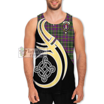 Taylor (Tailyour) Tartan Men's Tank Top with Family Crest and Celtic Symbol Style
