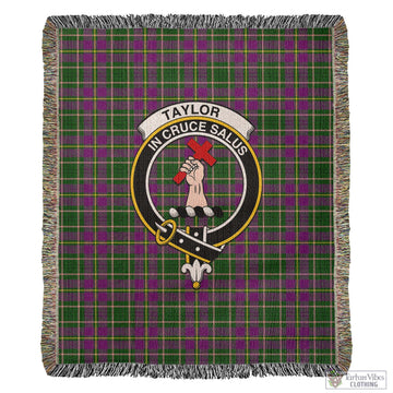 Taylor Tartan Woven Blanket with Family Crest