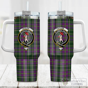 Tartan Vibes Clothing Taylor Tartan and Family Crest Tumbler with Handle