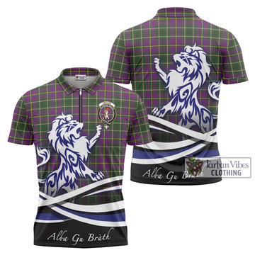 Taylor (Tailyour) Tartan Zipper Polo Shirt with Alba Gu Brath Regal Lion Emblem