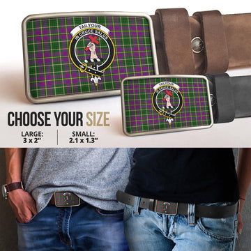 Taylor Tartan Belt Buckles with Family Crest