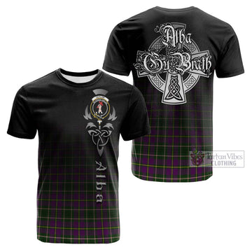 Taylor (Tailyour) Tartan Cotton T-shirt Featuring Alba Gu Brath Family Crest Celtic Inspired