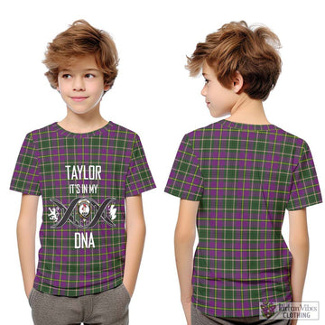 Taylor (Tailyour) Tartan Kid T-Shirt with Family Crest DNA In Me Style