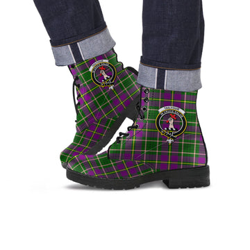 Taylor Tartan Leather Boots with Family Crest