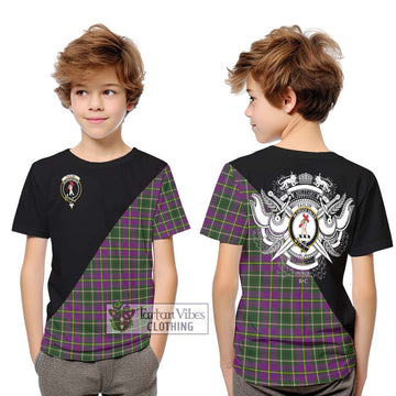 Taylor (Tailylour) Tartan Kid T-Shirt with Family Crest and Military Logo Style Youth XL Size14 - Tartanvibesclothing Shop