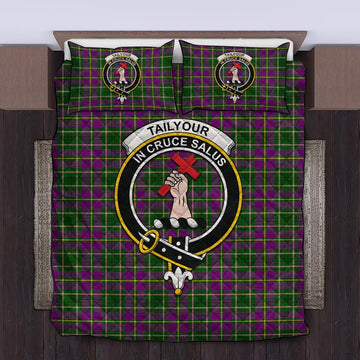 Taylor (Tailyour) Tartan Quilt Bed Set with Family Crest