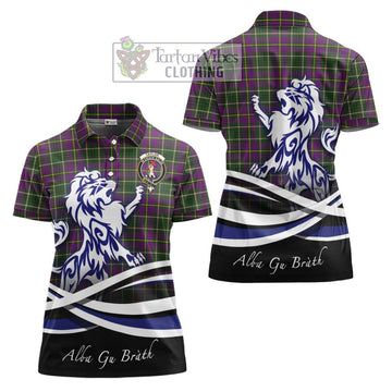 Taylor (Tailylour) Tartan Women's Polo Shirt with Alba Gu Brath Regal Lion Emblem Women - Tartanvibesclothing Shop