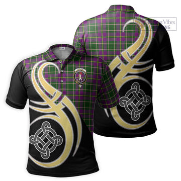 Taylor (Tailyour) Tartan Polo Shirt with Family Crest and Celtic Symbol Style
