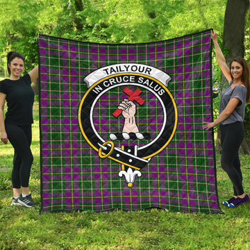 Taylor Tartan Quilt with Family Crest