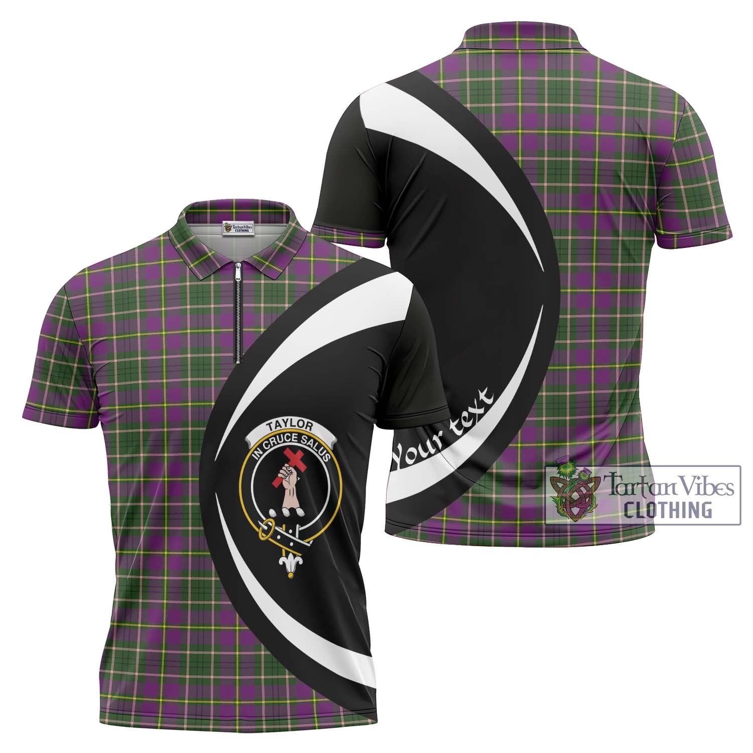 Taylor (Tailyour) Tartan Zipper Polo Shirt with Family Crest Circle Style Unisex - Tartan Vibes Clothing