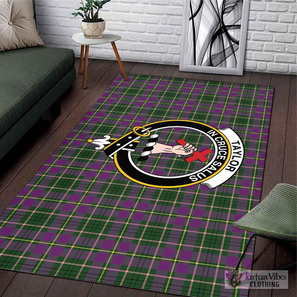 Tartan Vibes Clothing Taylor Tartan Area Rug with Family Crest