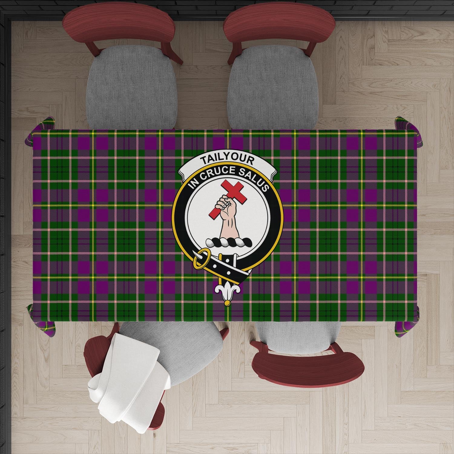 Tailyour (or Taylor) Crest Tartan Premium Blanket Black