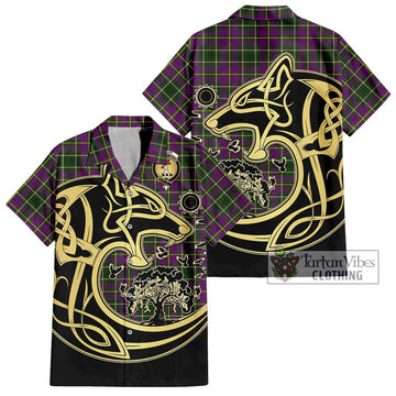 Taylor (Tailyour) Tartan Hawaiian Shirt with Family Crest Celtic Wolf Style