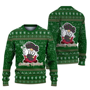 Taylor (Tailyour) Clan Christmas Family Ugly Sweater with Funny Gnome Playing Bagpipes