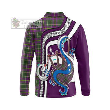 Taylor (Tailyour) Tartan Long Sleeve Polo Shirt with Epic Bagpipe Style
