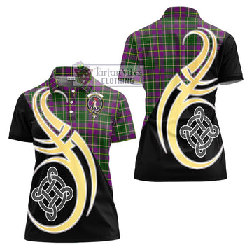 Taylor (Tailylour) Tartan Women's Polo Shirt with Family Crest and Celtic Symbol Style - Tartan Vibes Clothing