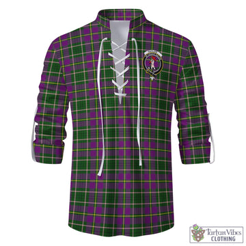 Tartan Vibes Clothing Taylor Tartan Men's Scottish Traditional Jacobite Ghillie Kilt Shirt with Family Crest