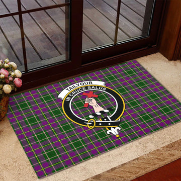 Taylor (Tailyour) Tartan Rubber Doormat with Family Crest