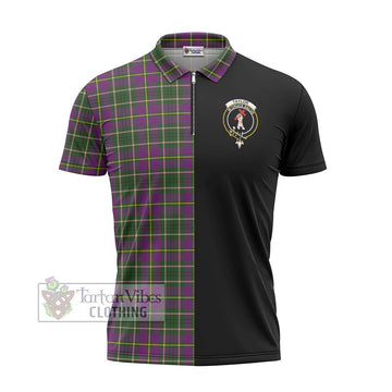 Taylor (Tailyour) Tartan Zipper Polo Shirt with Family Crest and Half Of Me Style