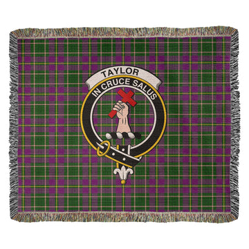 Taylor Tartan Woven Blanket with Family Crest