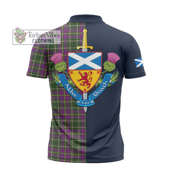 Taylor (Tailyour) Tartan Zipper Polo Shirt Alba with Scottish Lion Royal Arm Half Style