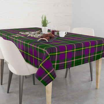 Taylor Tartan Tablecloth with Clan Crest and the Golden Sword of Courageous Legacy