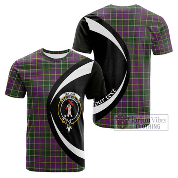 Taylor (Tailyour) Tartan Cotton T-shirt with Family Crest Circle Style