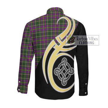 Taylor (Tailyour) Tartan Long Sleeve Button Shirt with Family Crest and Celtic Symbol Style