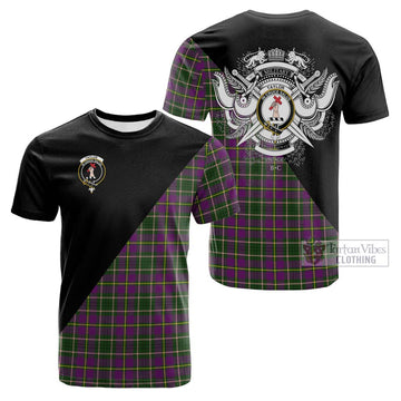 Taylor (Tailyour) Tartan Cotton T-shirt with Family Crest and Military Logo Style
