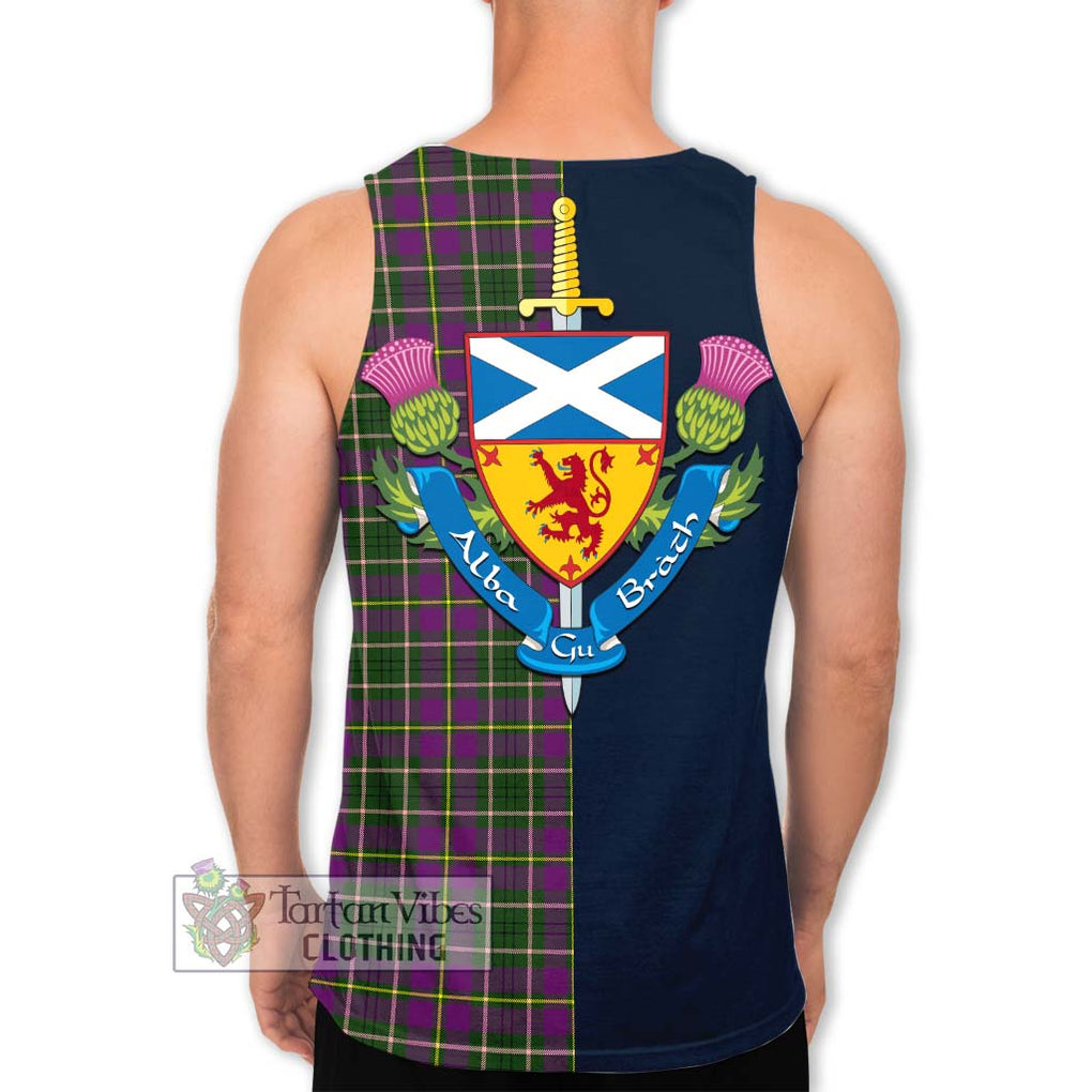 Tartan Vibes Clothing Taylor Tartan Men's Tank Top with Scottish Lion Royal Arm Half Style