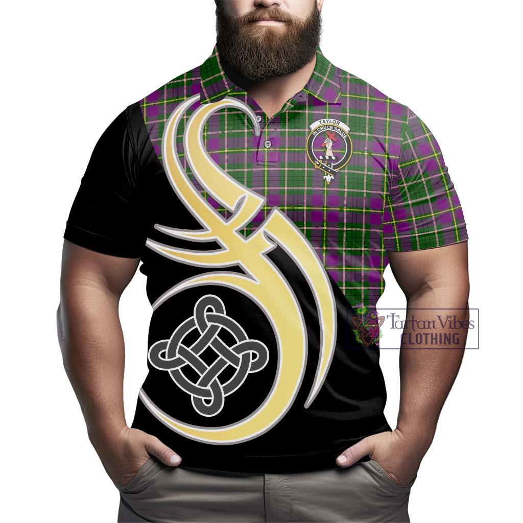 Taylor (Tailylour) Tartan Polo Shirt with Family Crest and Celtic Symbol Style - Tartan Vibes Clothing