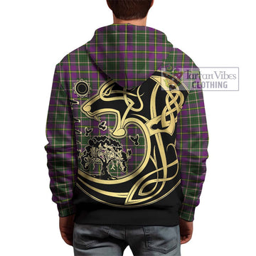 Taylor (Tailyour) Tartan Hoodie with Family Crest Celtic Wolf Style