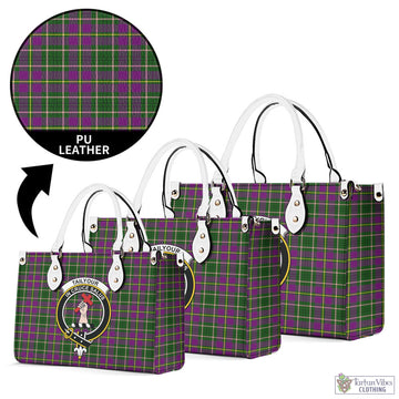 Taylor (Tailyour) Tartan Luxury Leather Handbags with Family Crest