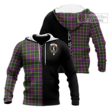 Taylor (Tailyour) Tartan Knitted Hoodie with Family Crest and Half Of Me Style