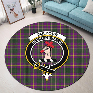 Taylor (Tailyour) Tartan Round Rug with Family Crest