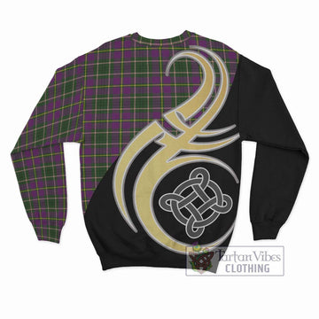 Taylor (Tailyour) Tartan Sweatshirt with Family Crest and Celtic Symbol Style