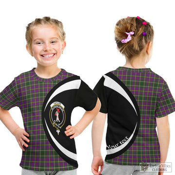 Taylor (Tailyour) Tartan Kid T-Shirt with Family Crest Circle Style