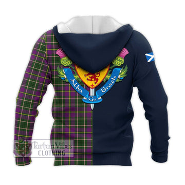 Tartan Vibes Clothing Taylor Tartan Knitted Hoodie with Scottish Lion Royal Arm Half Style