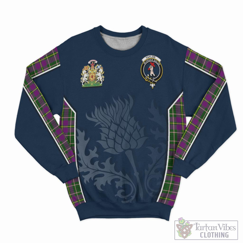 Tartan Vibes Clothing Taylor Tartan Sweatshirt with Family Crest and Scottish Thistle Vibes Sport Style