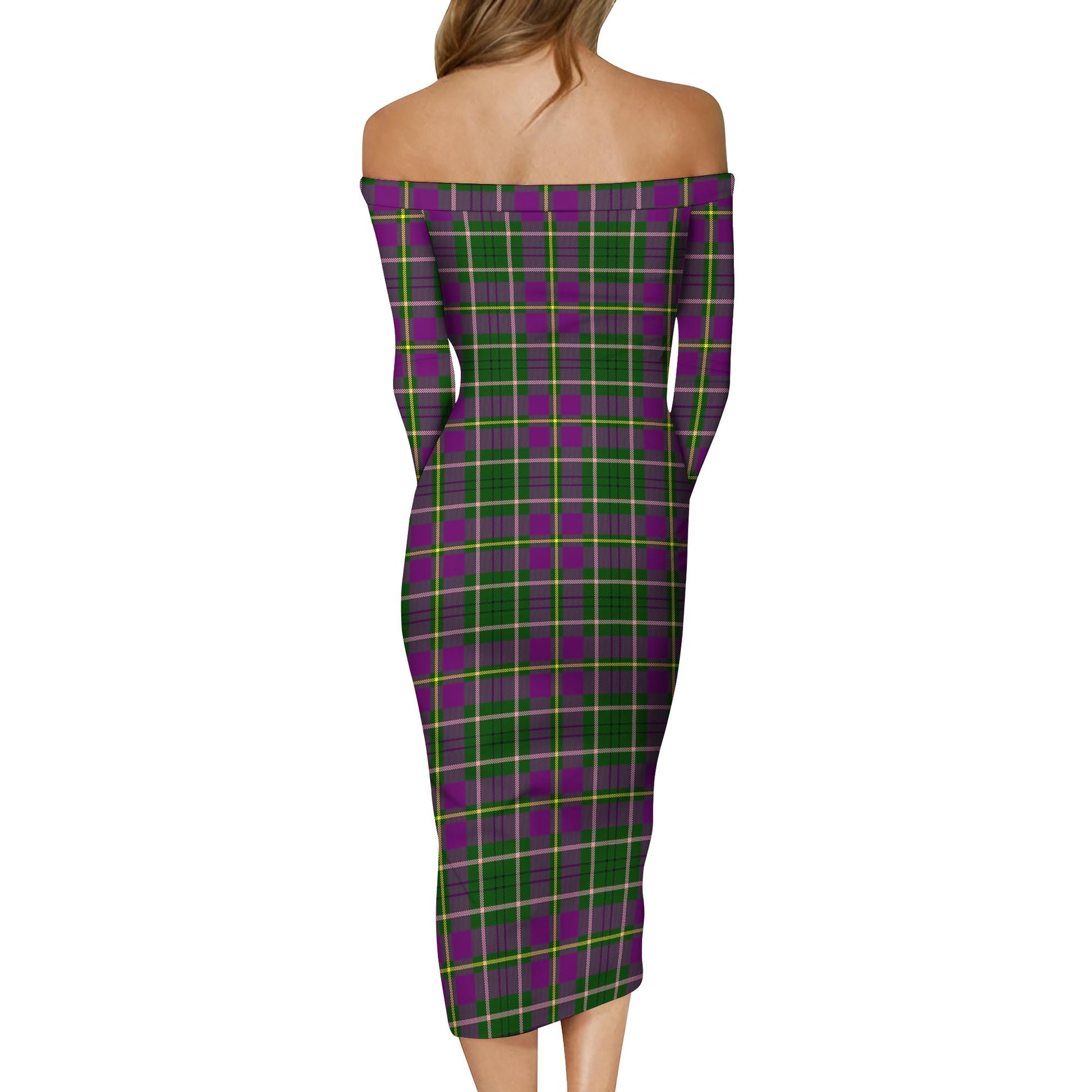Taylor Tartan Off Shoulder Lady Dress - Tartanvibesclothing