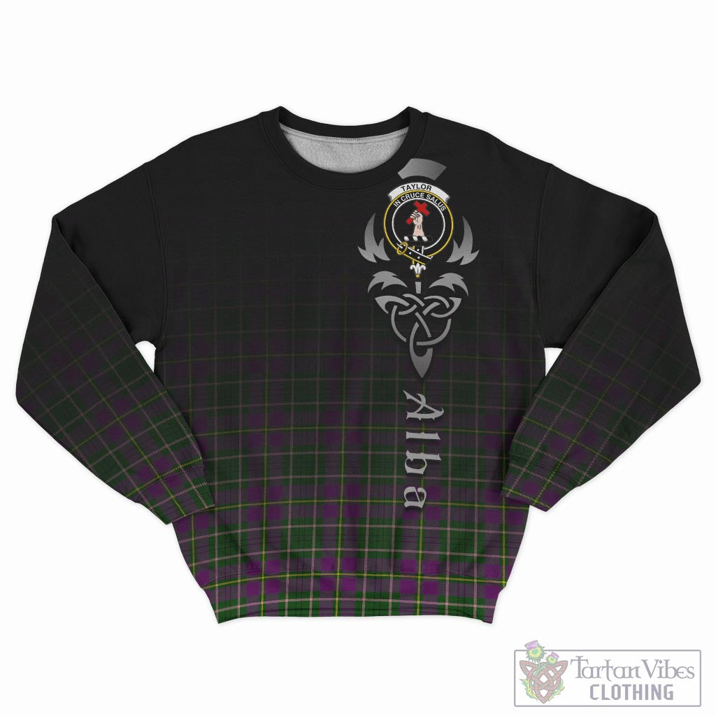 Tartan Vibes Clothing Taylor Tartan Sweatshirt Featuring Alba Gu Brath Family Crest Celtic Inspired