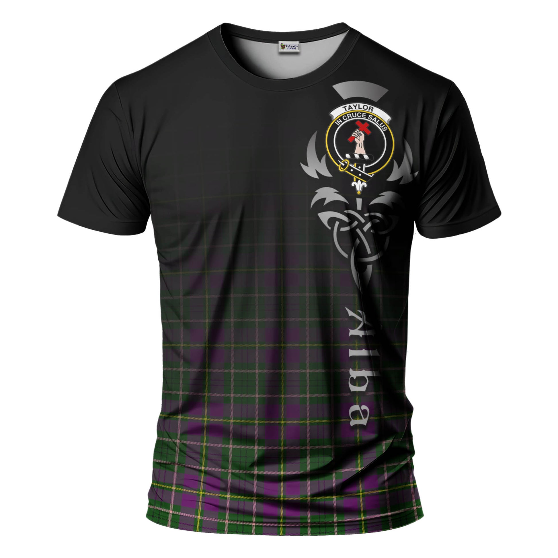 Tartan Vibes Clothing Taylor Tartan T-Shirt Featuring Alba Gu Brath Family Crest Celtic Inspired
